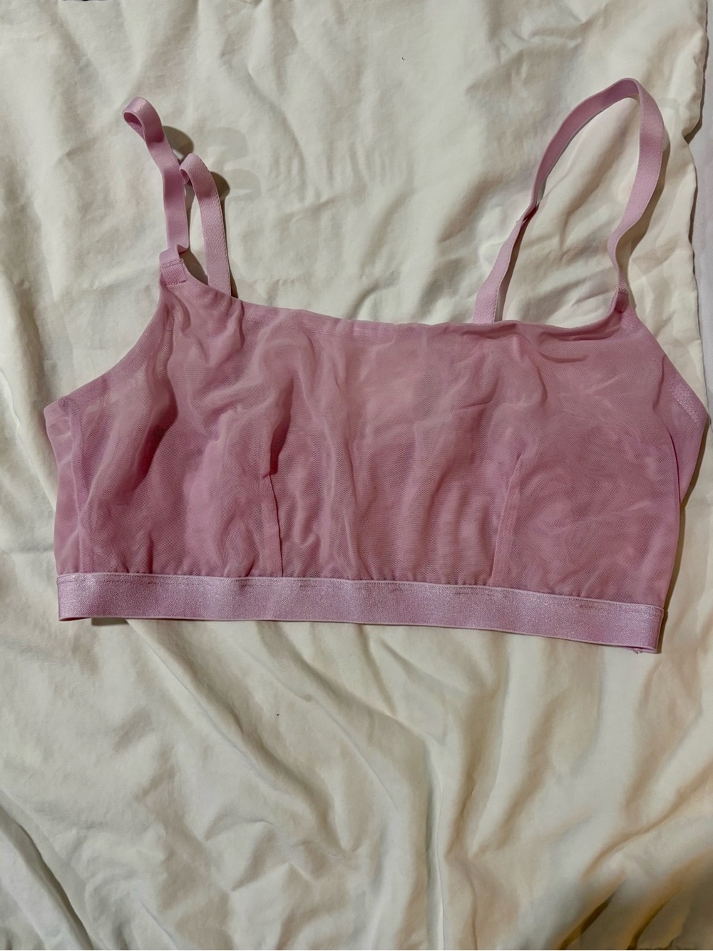 Light Pink Fine Mesh Bralette - Women Intimates